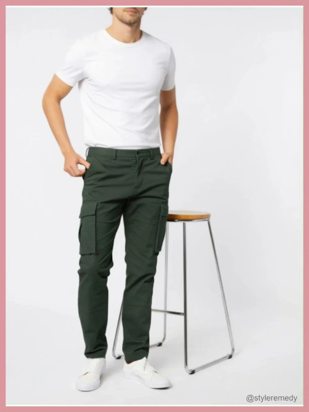 Men's Slim Fit Cargo Pants 100% Cotton Casual Work Everyday Wear